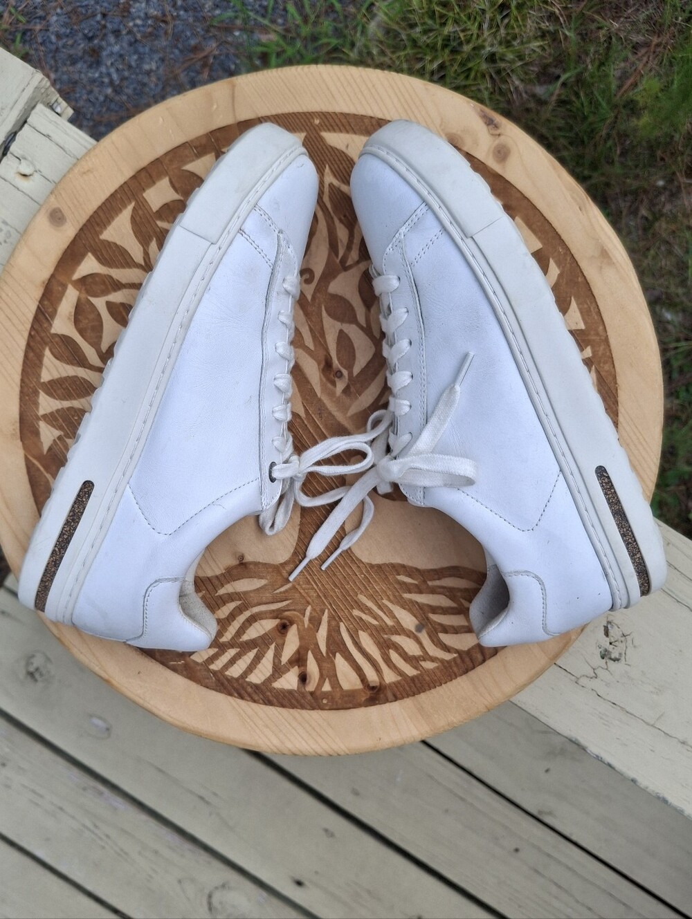 Birkenstock Women's Bend Low White Leather Minimalist Sneakers Sz 38/7.5 - Picture 3 of 10